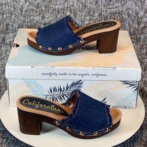 Californians Eileen Denim Sandal Clog Platform Heel